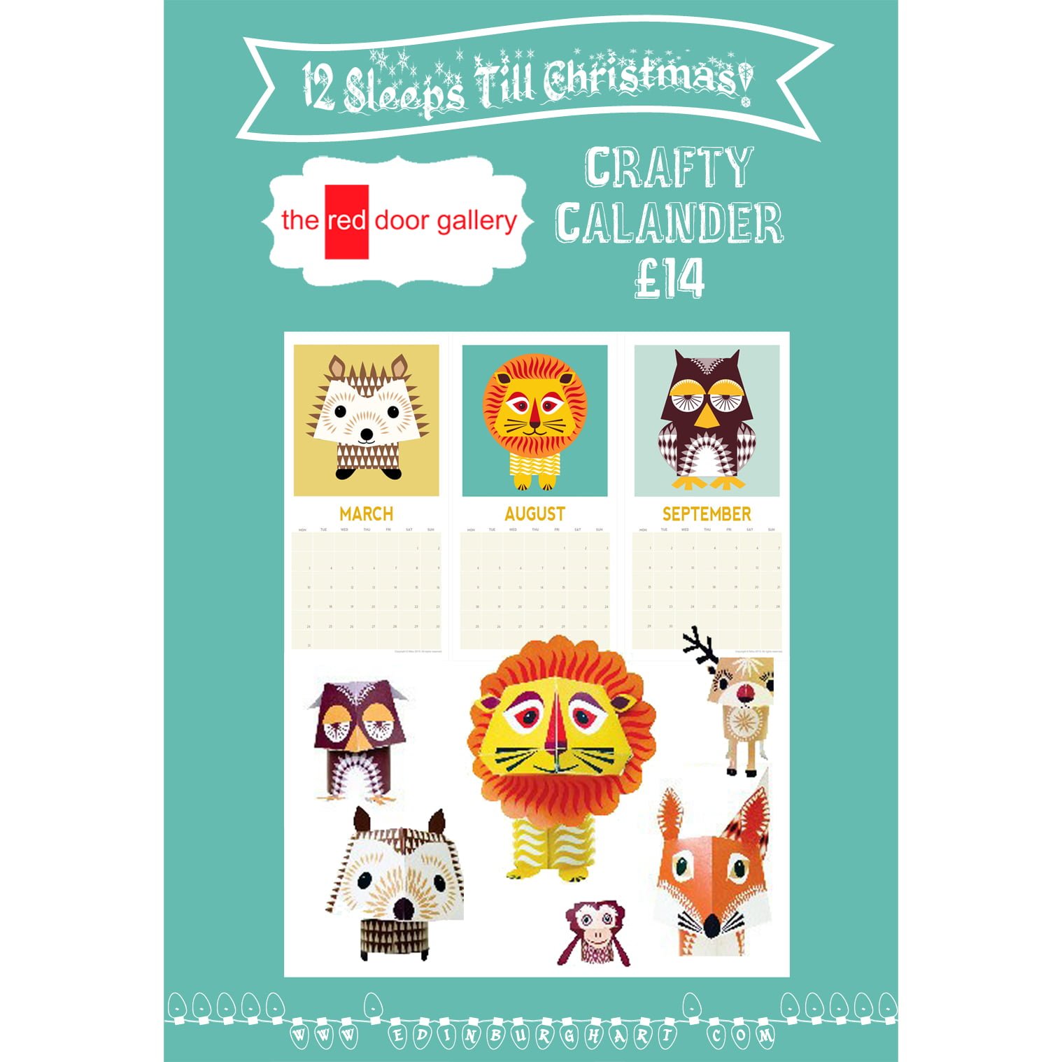 12 Sleeps Till Christmas!  So 19 Sleeps till 2014 – Calender time!!! From £6.50 – £20