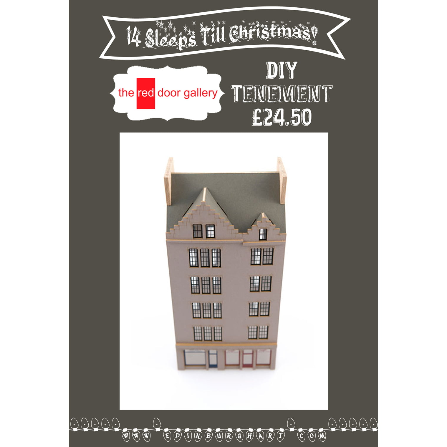14 Sleeps Till Christmas!  DIY Edinburgh Tenement & how to customise!  £24.50
