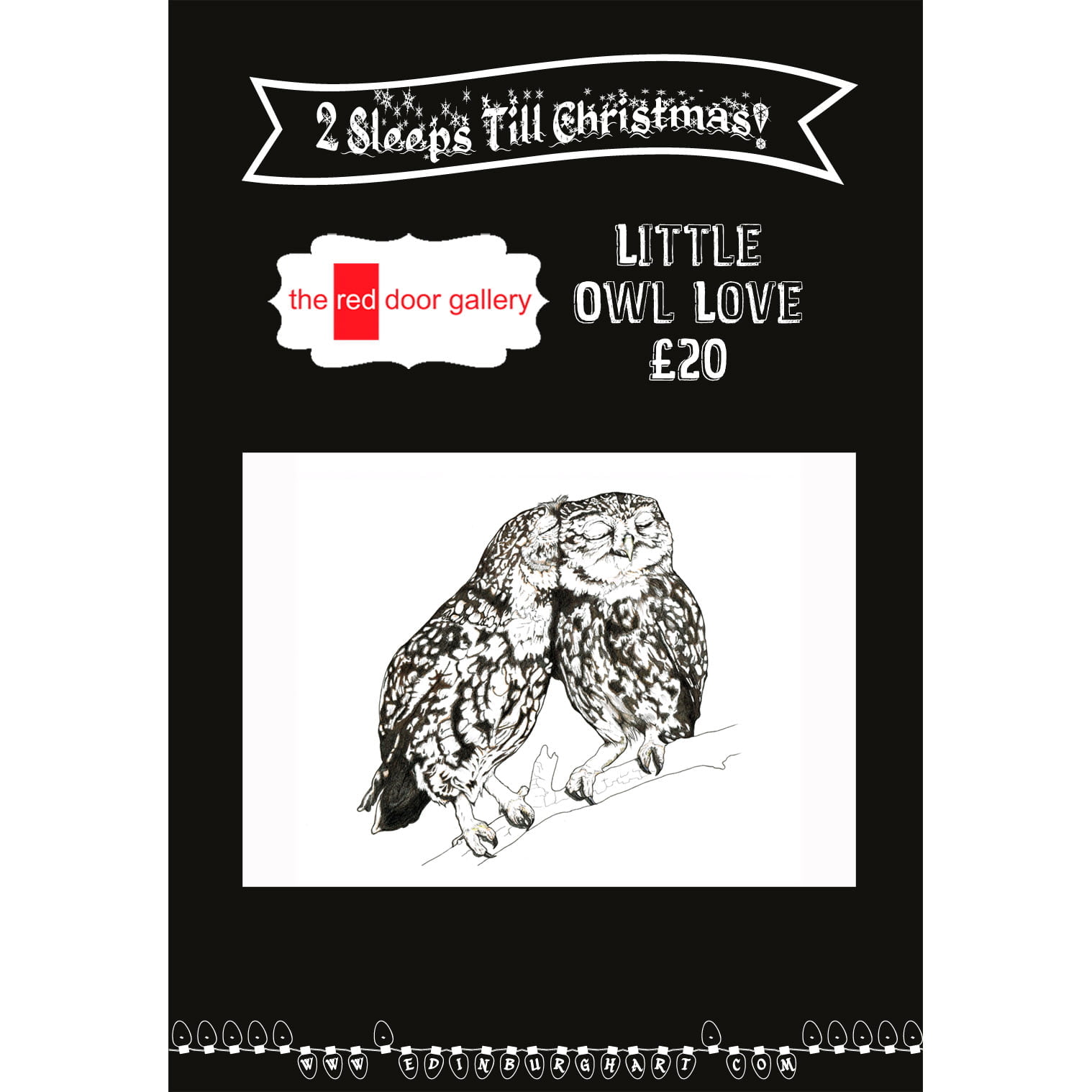 2 SleepsTill Christmas!  Little Owl Love £20