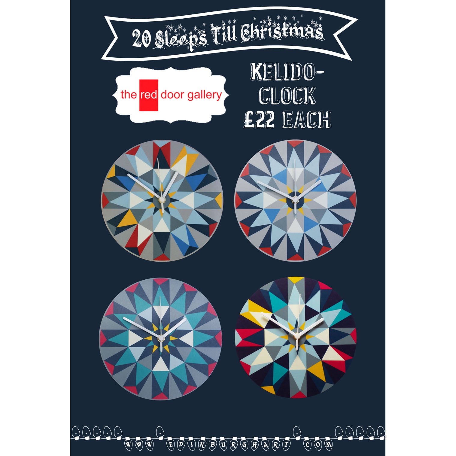 20 Sleeps Till Christmas – Kelido-Clock, £22