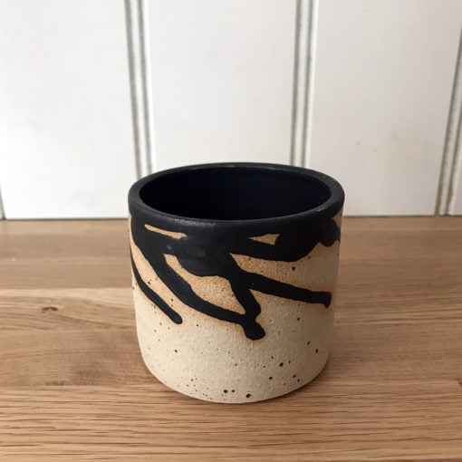 Black Glaze Stoneware Hand Cup by KJA Studio