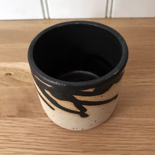 Black Glaze Stoneware Hand Cup by KJA Studio