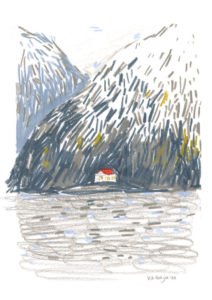 Little Hut Big Mountain grey