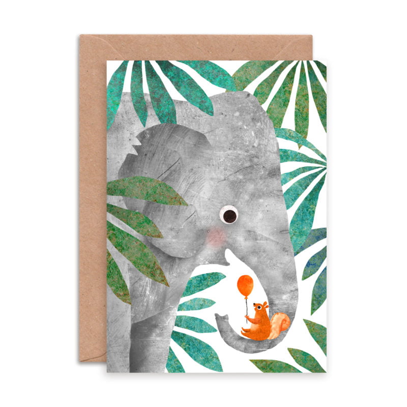 elephant spouting confetti birthday
