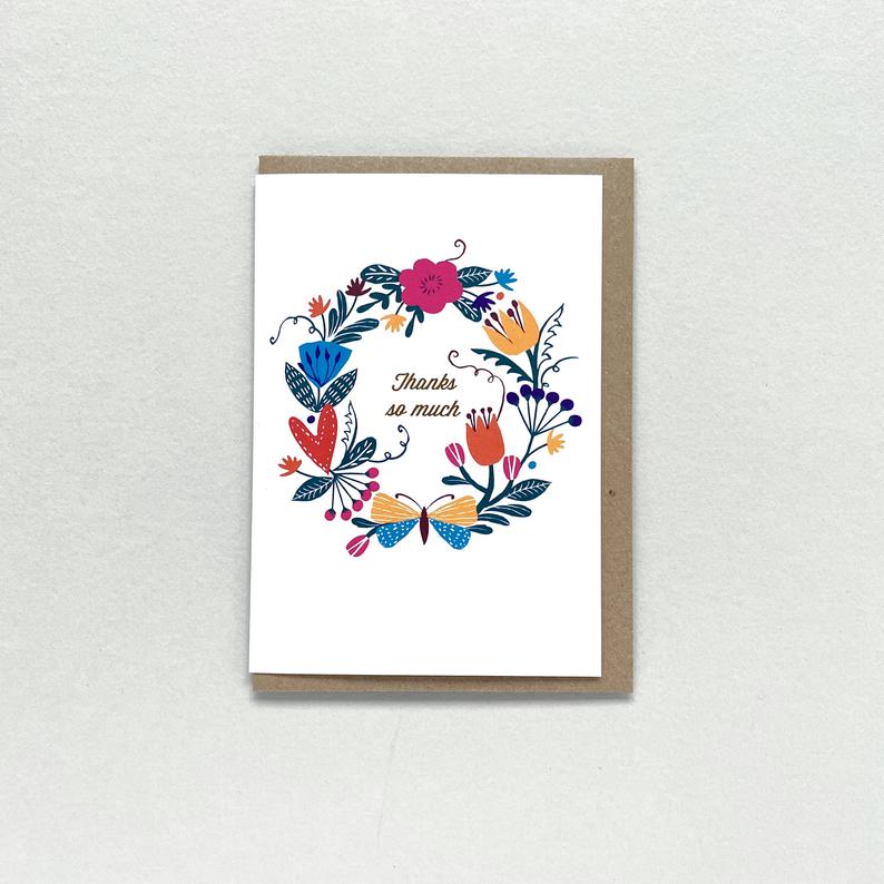 Tulips design Thanks A Bunch Northern Irish Ulster Scots Eco-friendly Thanks/Thank You card Have A Day Designs greeting card