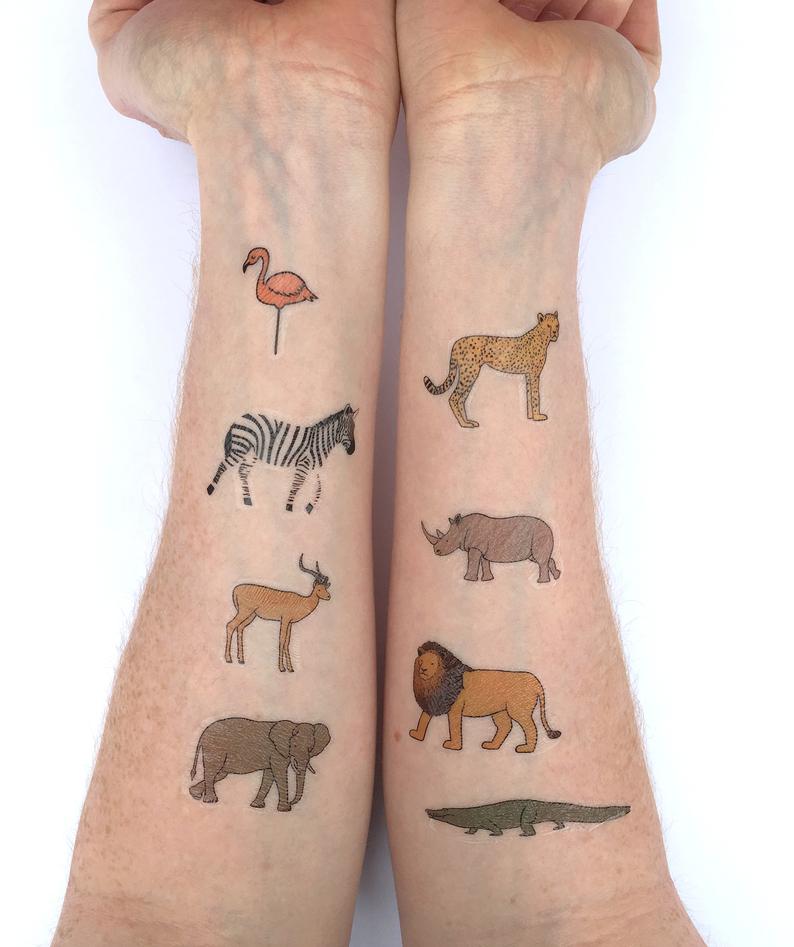 African Animals Temporary Tattoos - Animal Kingdom, Gifts Under £10, Paper,  cards & books - The Red Door Gallery