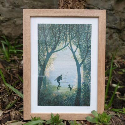 The Bay II (Skipping Rocks) A4 Print