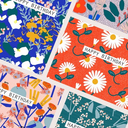 Floral Birthday Cards Pack of 5 Birthday Cards, Packs of Cards