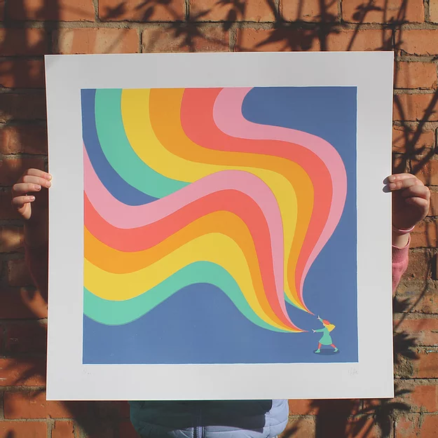 Wave screenprint