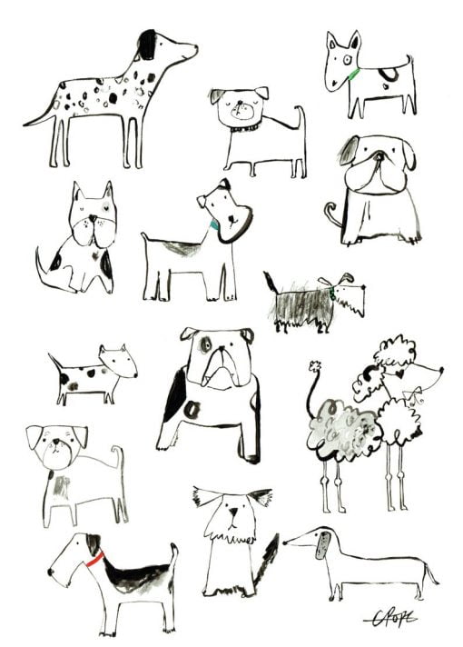 inky-dogs-a4-print-animal-kingdom-framed-prints-a4-size-gicl-e