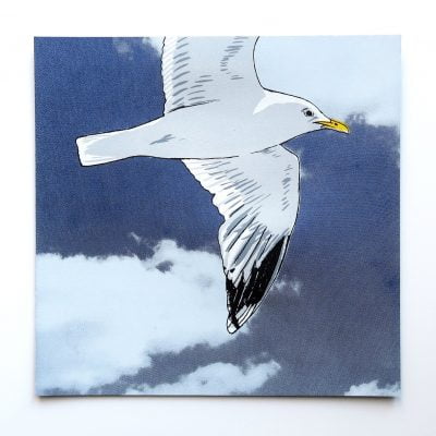 Flying Seagulls original A4 screenprint