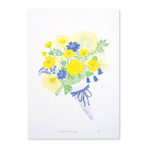 May Day Flowers Risograph Print by Jeff Josephine Design