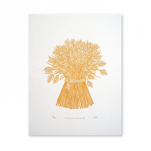 Wheatsheaf Linocut by Jeff Josephine Design