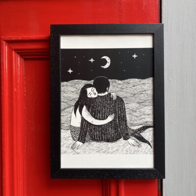 Mermaid Hug A4 Print