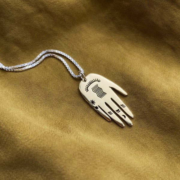 Palm Necklace Brass The Red Door Gallery