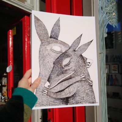 Hugging Creatures A4 Print