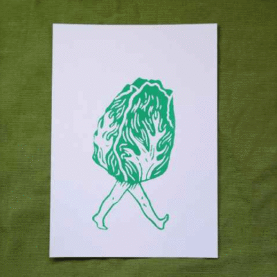 Vegetable Parade - Lettuce A5 Riso Print
