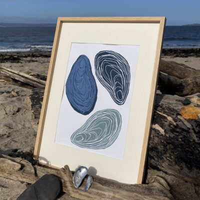 Clabbydhu (Mussels) - A4 lino print