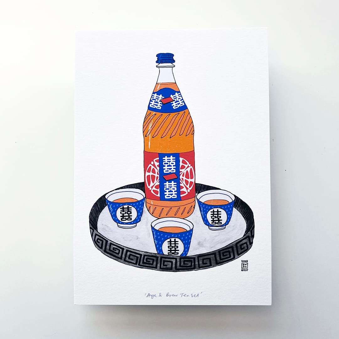Aye & Brew Tea Set A4 Print