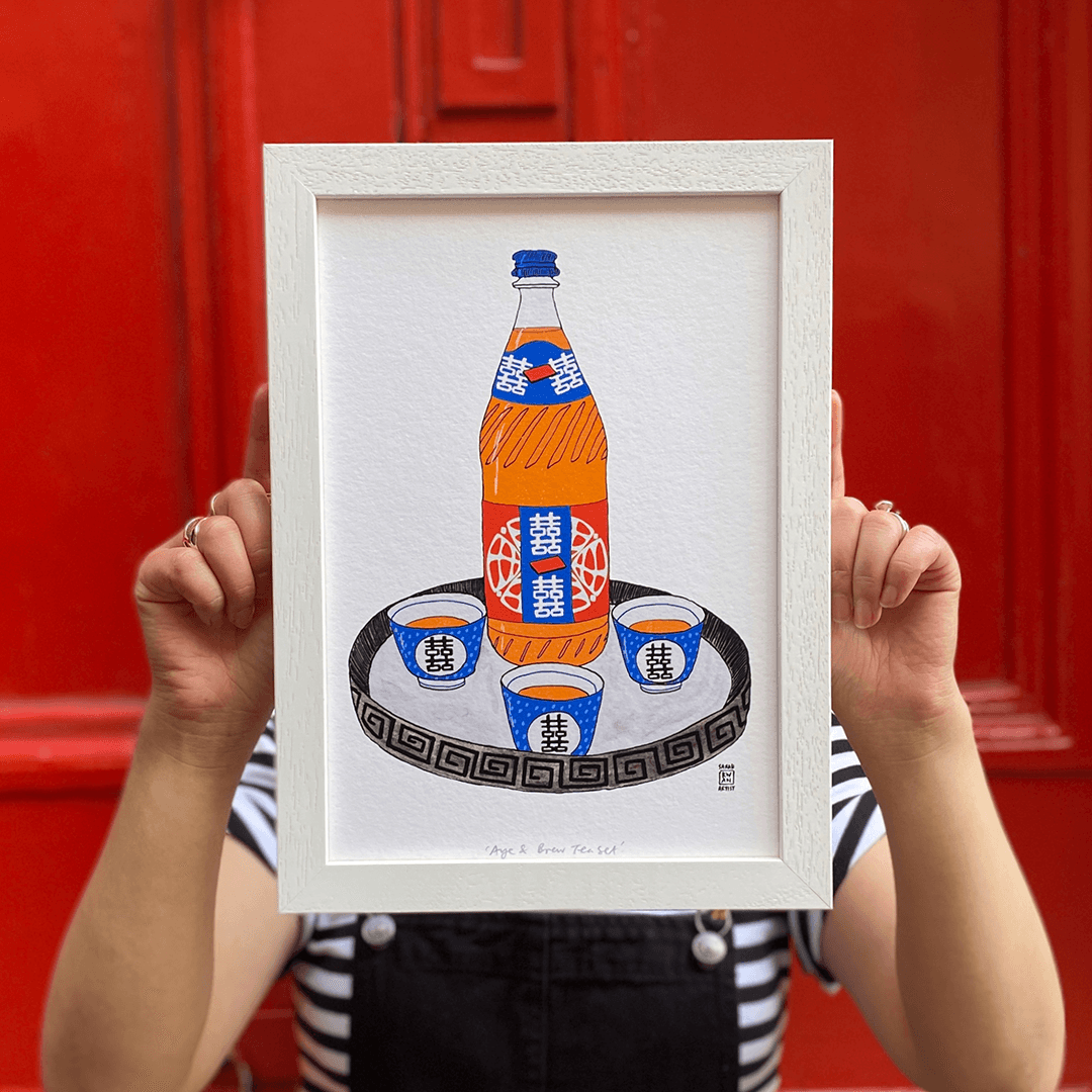 Aye & Brew Tea Set A4 Print - Image 3