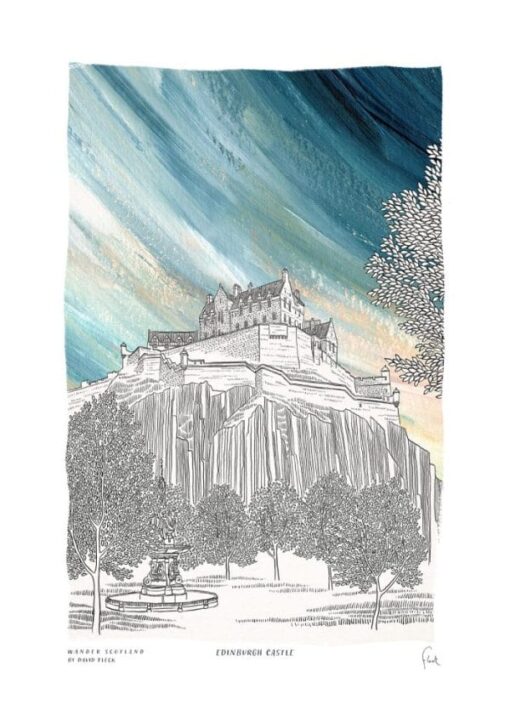 Edinburgh Castle A4 Print - The Red Door Gallery