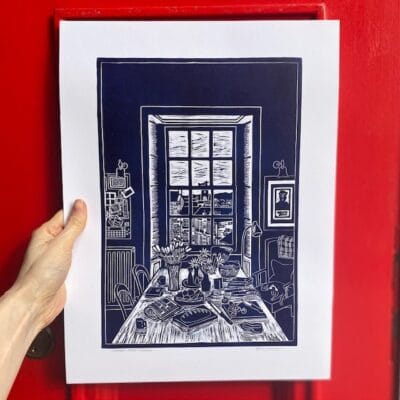 Scotland Street Kitchen lino print