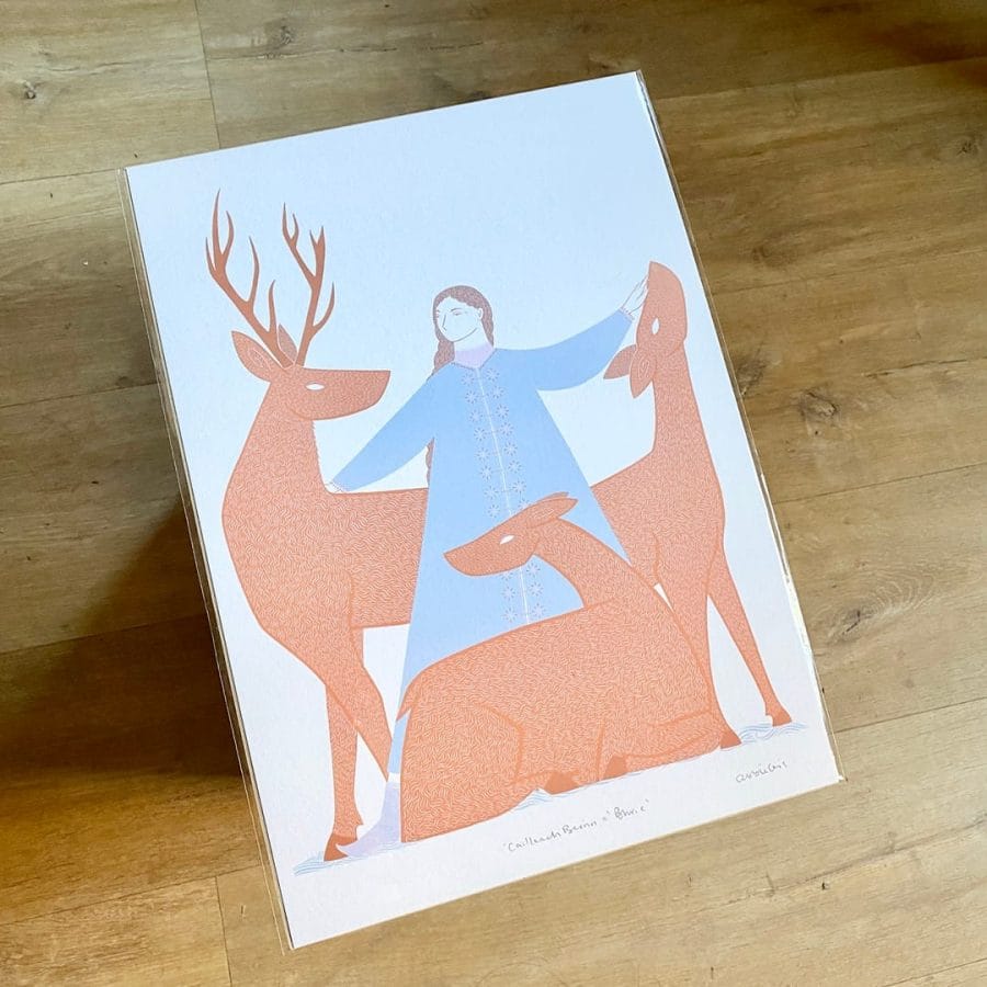 Cailleach Beinn a'Bhric/Scottish Goddess/Red Deer - A3 Print - Image 2