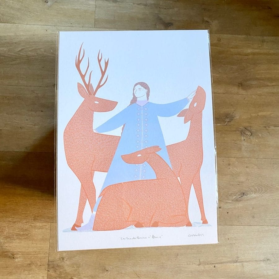 Cailleach Beinn a'Bhric/Scottish Goddess/Red Deer - A3 Print