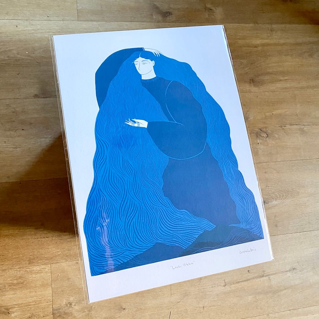 Loch Obha / Scottish Folklore Water Goddess - A3 Print