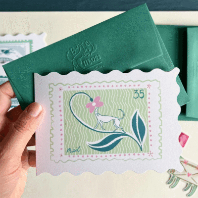 Sniff Scalloped Stamp Card