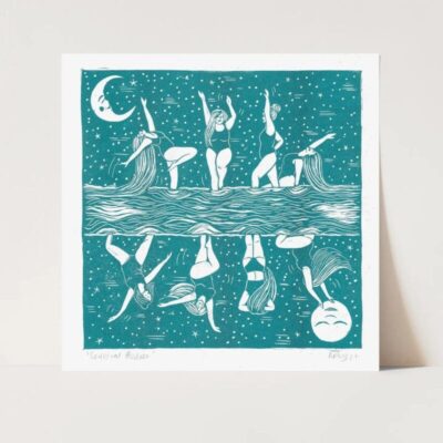 Celestial Bodies Square Risograph Print