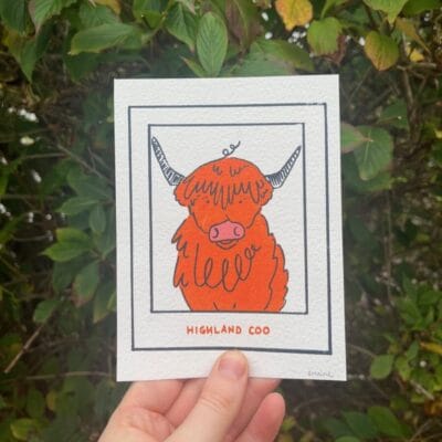 Highland Coo Mini Print