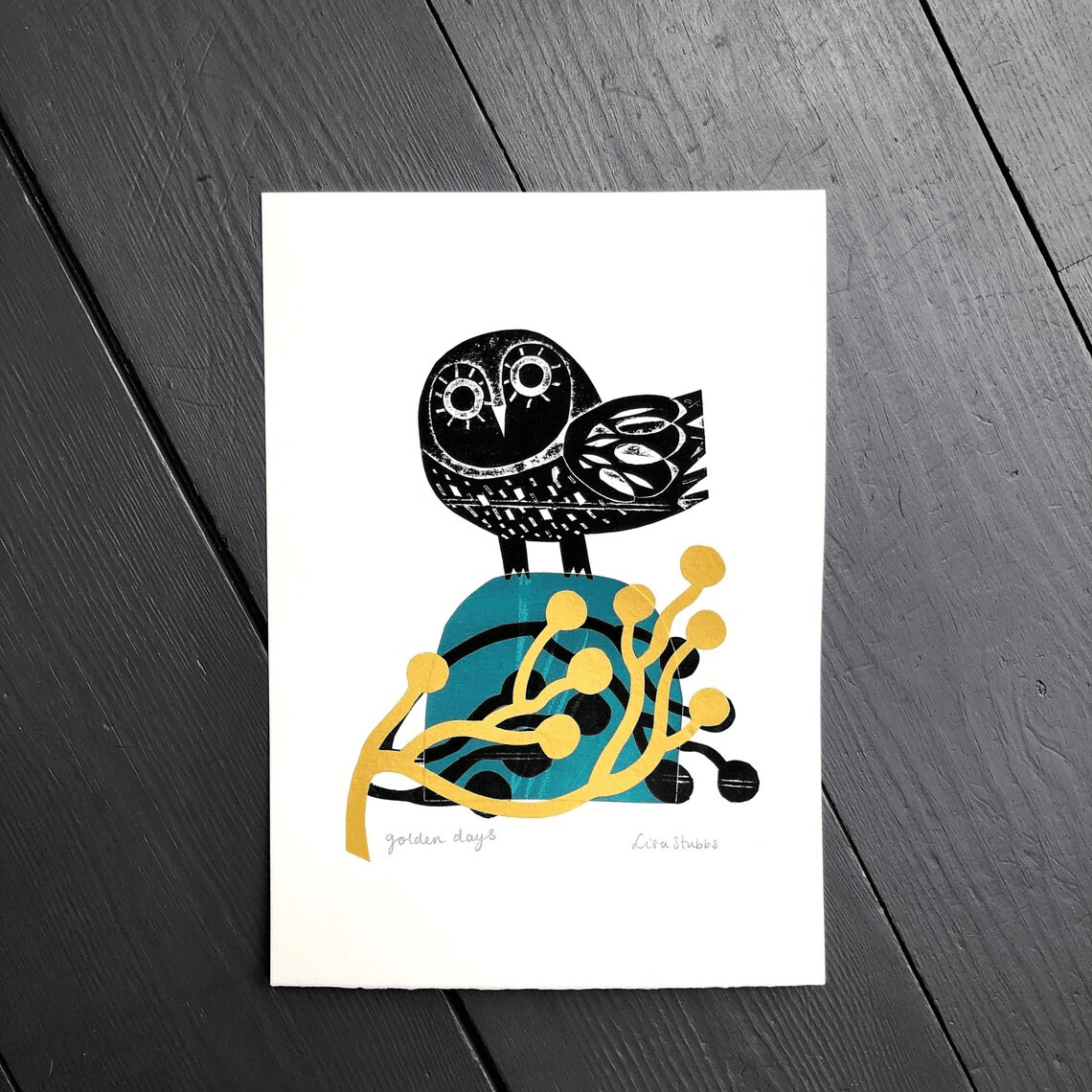 Golden Days A4 Relief Print