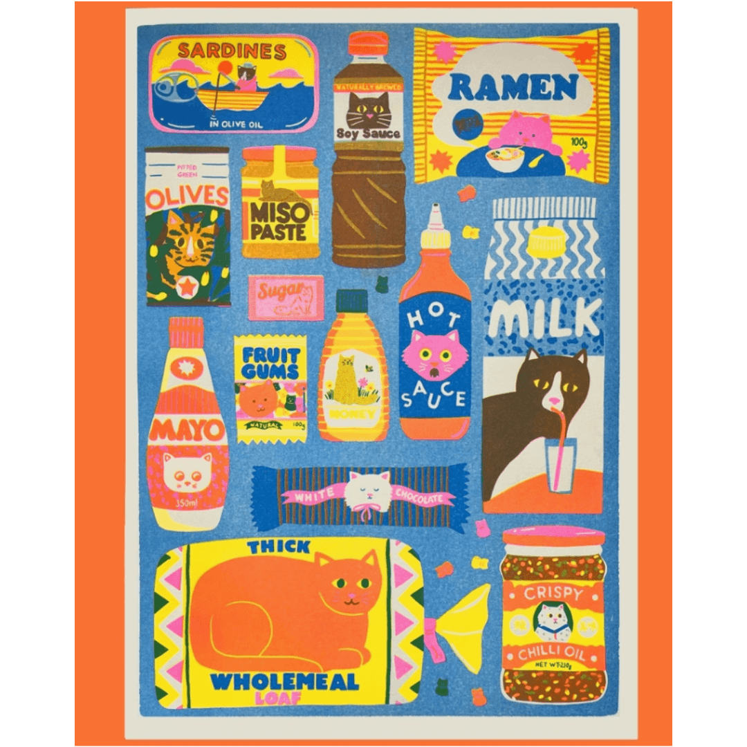Cat Food A3 Risograph print