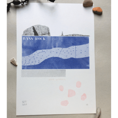 Bass Rock A4 Risograph print