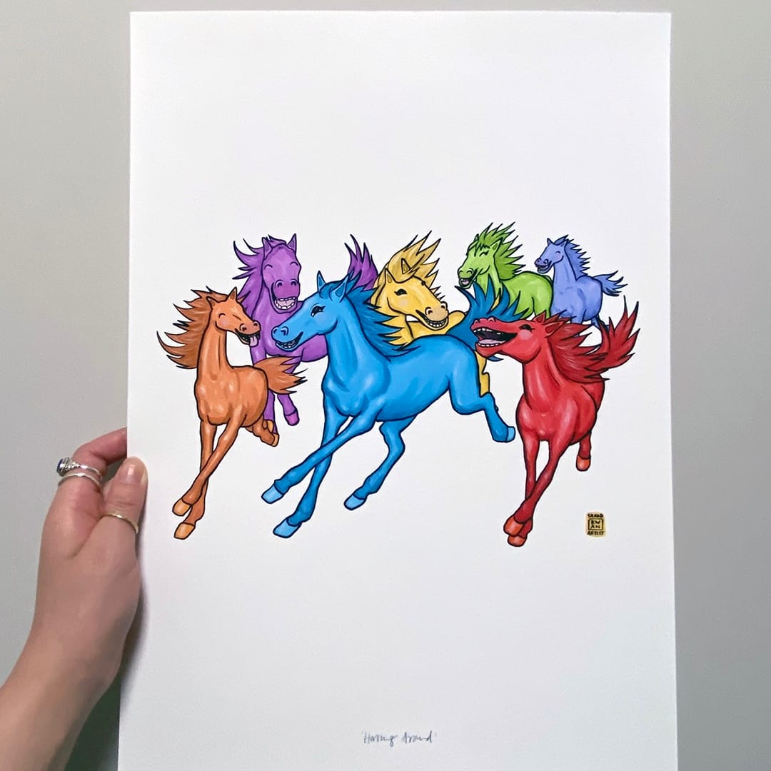 Horsing Around - A3 Print