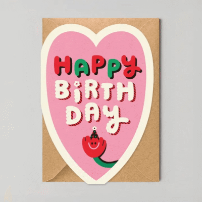 Heart Shaped Birthday Cut Out Card