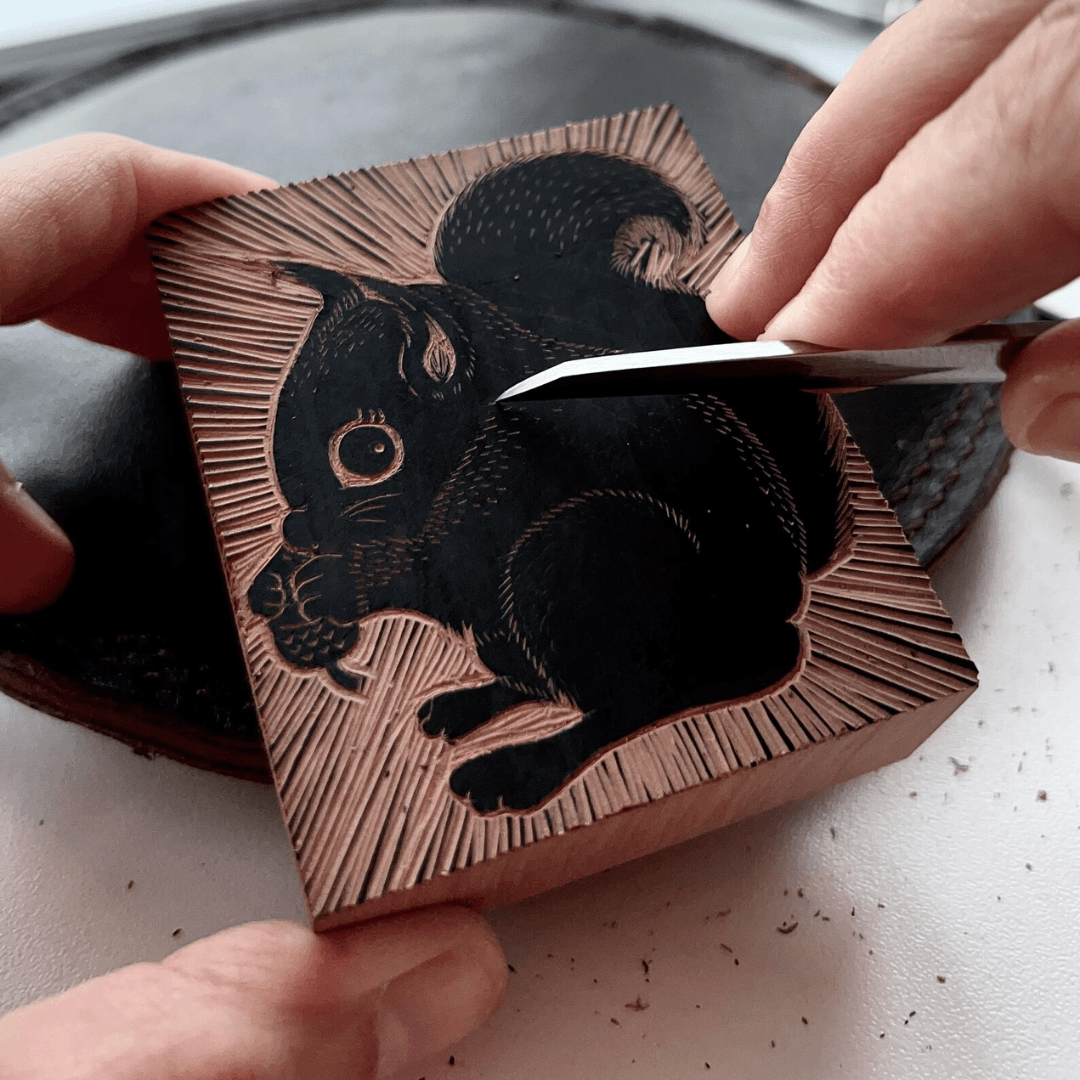 Red Squirrel Wood Block print - Image 4