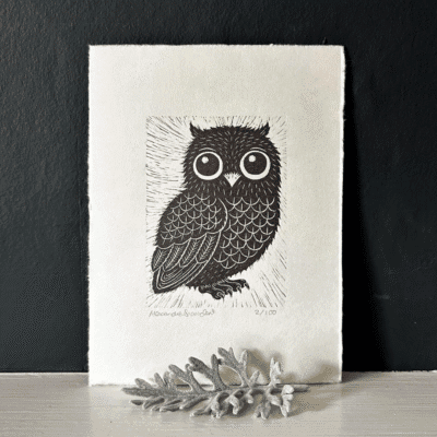 Owl Wood Block print