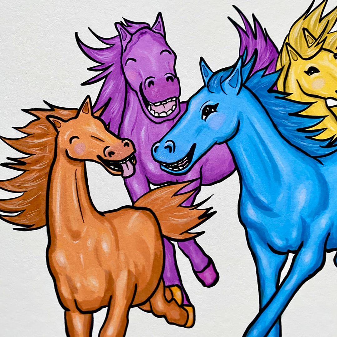 Horsing Around - A4 Print - Image 3