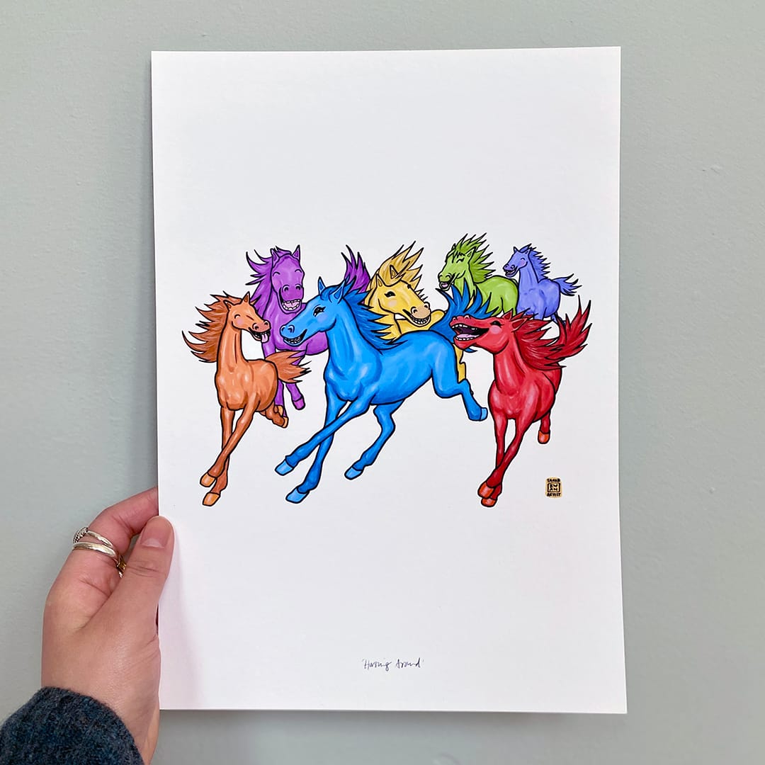 Horsing Around - A4 Print
