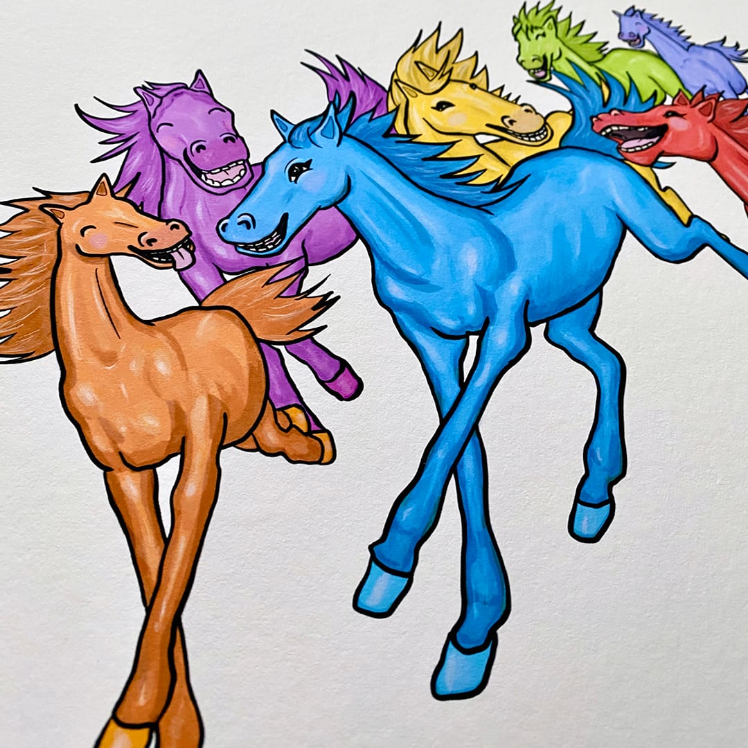 Horsing Around - A4 Print - Image 2