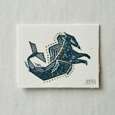 Kelpie - Mini Lino Print