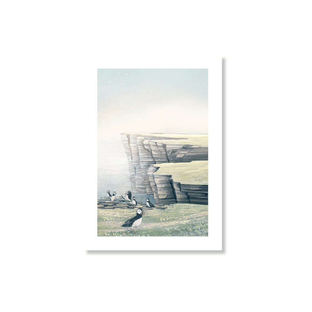 Noss (Puffins) A3 Print - Image 4