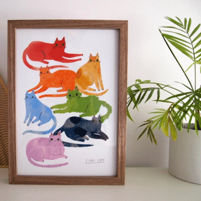 Rainbow Cats Pride A4 Print