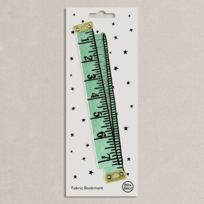 Mint Retro Tape Measure Fabric Bookmark