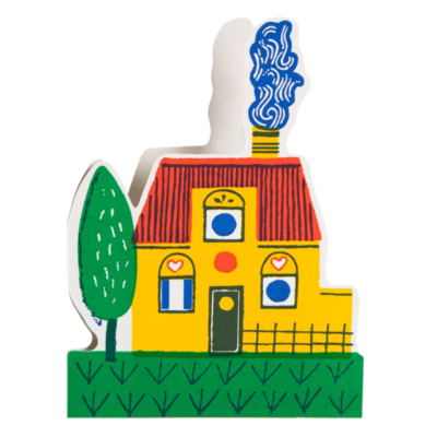 Yellow Home Cut-Out Card