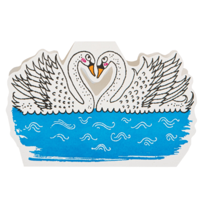 Two Swans Cut-Out Card