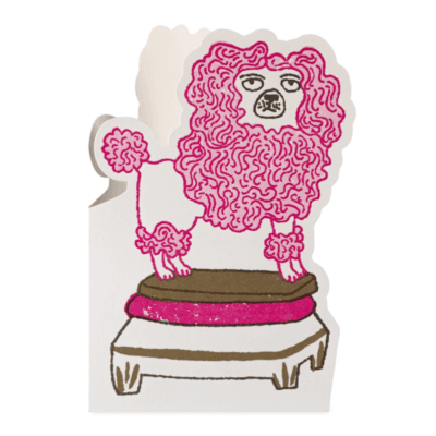 Pink Poodle Cut-Out Card