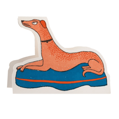 Crossed Paws Dog Cut-Out Card